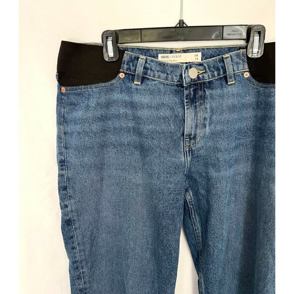 ASOS jeans maternity cropped size US 10 UK 14 EU 42 mid rise jeans waist band - Picture 2 of 5